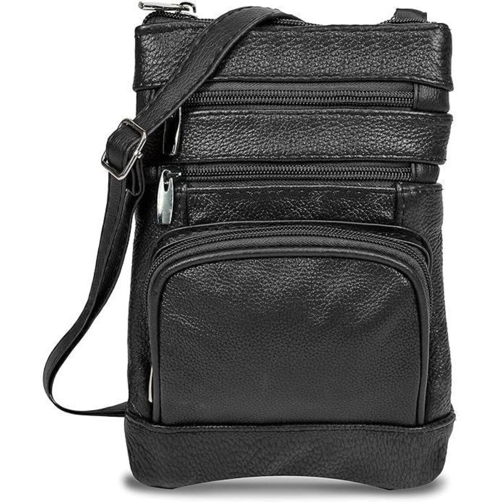 Leather Crossbody Purses, Multi Pocket Crossbody Purse With o_o